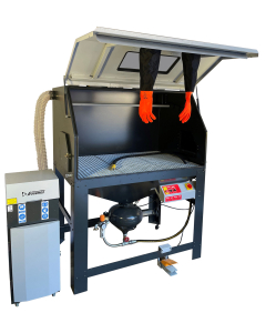 Sandblåsekabinett med trykklokke, 1500 l.