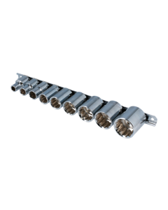 Pipesett whitworth 1/2", 9 deler