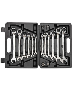 Gedore skrallenøkkelsett med pipeadaptere, 16 deler