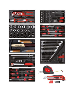 Gedore verktøysett i skuminnlegg, 119 deler