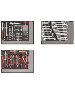 Gedore verktøysett i skummoduler, 129 deler