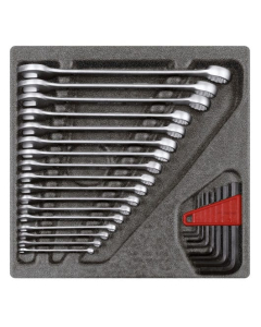 Gedore kombinasjonsnøkkelsett i skummodul, 26 deler