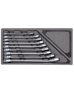 Gedore skrallenøkkelsett i skuminnlegg, 9 deler