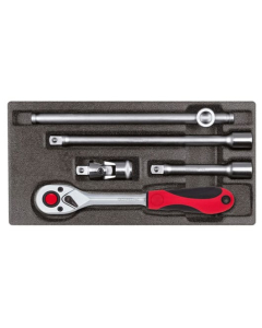 Gedore pipesett, 1/2" i skuminnlegg, 5 deler