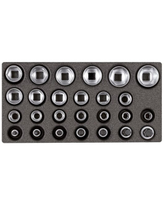 Gedore pipesett 1/2" i skuminnlegg, 26 deler