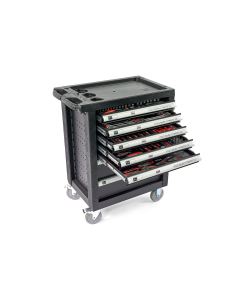 Verktøyvogn med verktøy i skuminnlegg, 196 deler