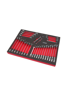 Stort skrallenøkkelsett for verktøyvogn