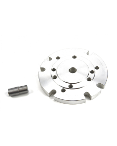 Adapterplate for montering av dreiechuck på rundmatingsbord