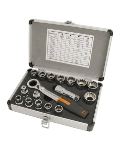 Pipesett med hull, 10-24mm