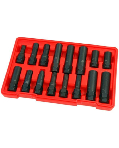 Pipesett for låsebolter, 16 deler
